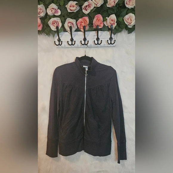 725 Originals Plus Zip-Up Ruched Sweater w/Pockets - Picture 1 of 7